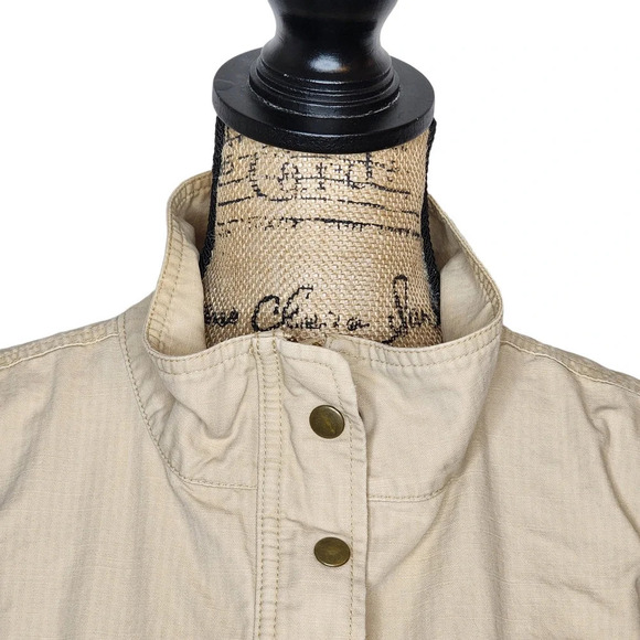 Talbots Womens Cotton Anorak Khaki Jacket Coat Size Medium Beige - Picture 6 of 12